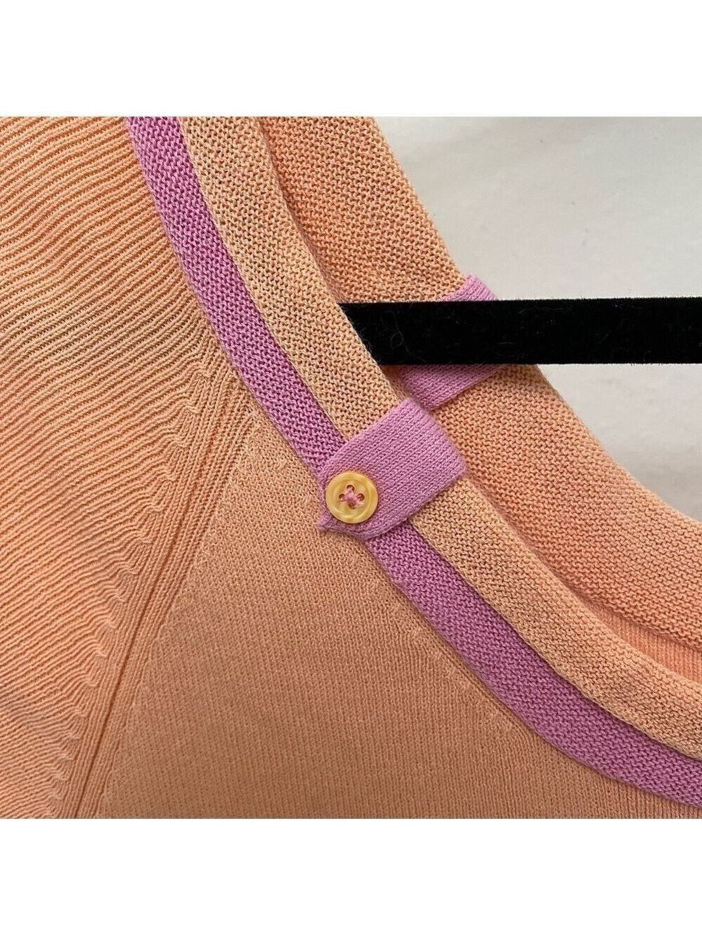 Sigrid Olsen Short Sleeve Top Peach & Pink Size SP Vintage Y2K - Picture 2 of 12